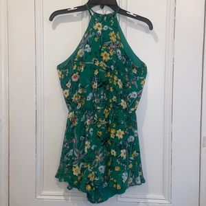 Size small green floral romper